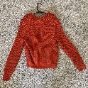 Cable knit button up sweater